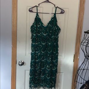 Green 20s inspired flapper dress/homecoming dress